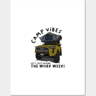 Toyota 4Runner Camp Vibes Let's Just Ignore the Work Week - Mustard Posters and Art